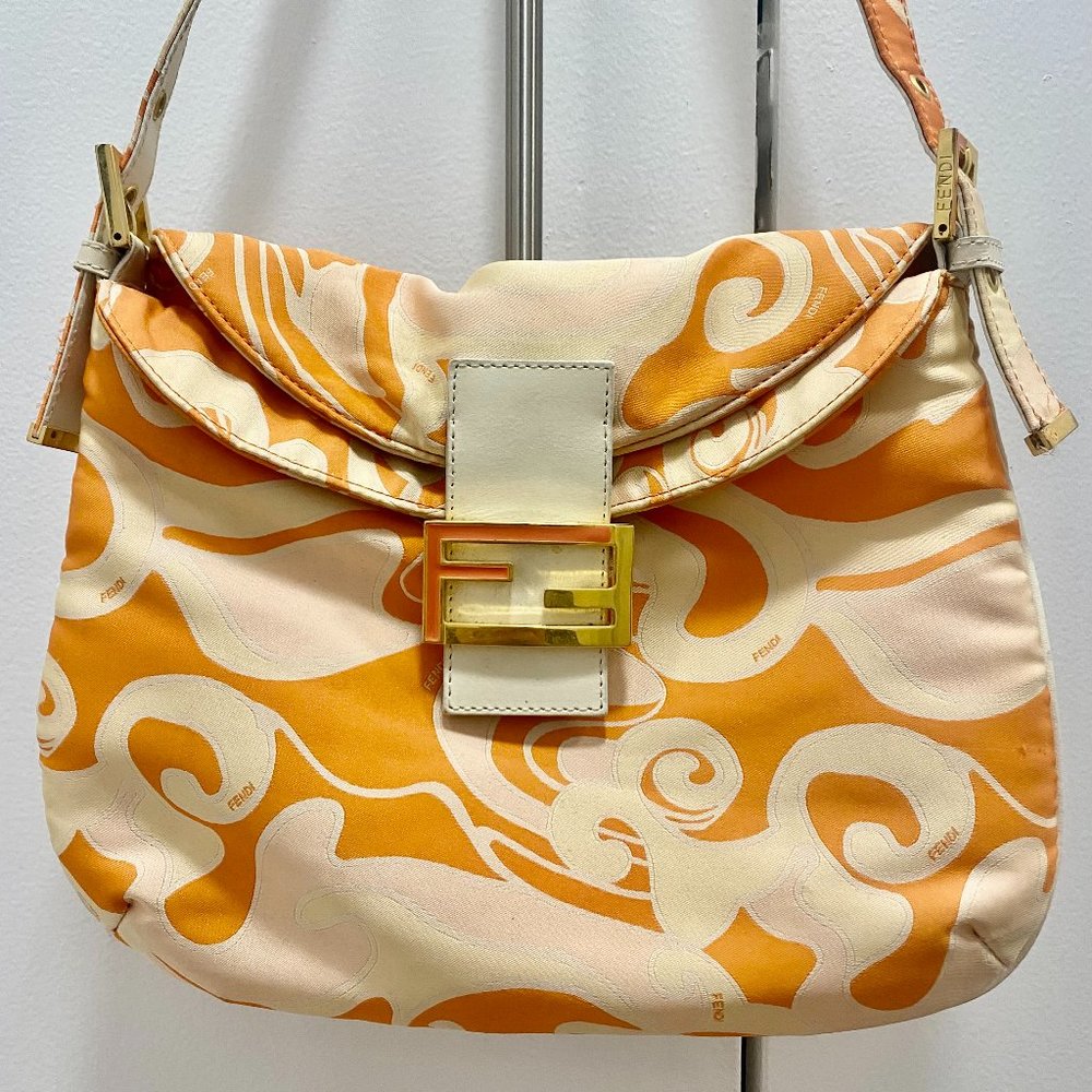 VINTAGE FENDI Mama orange swirl bag - EUC!!